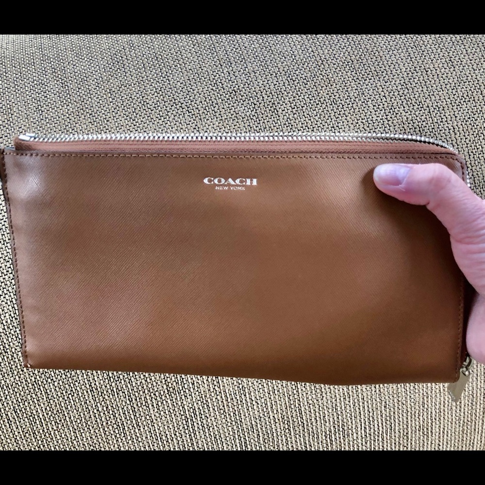 Coach Brown Leather Large Clutch/Wallet